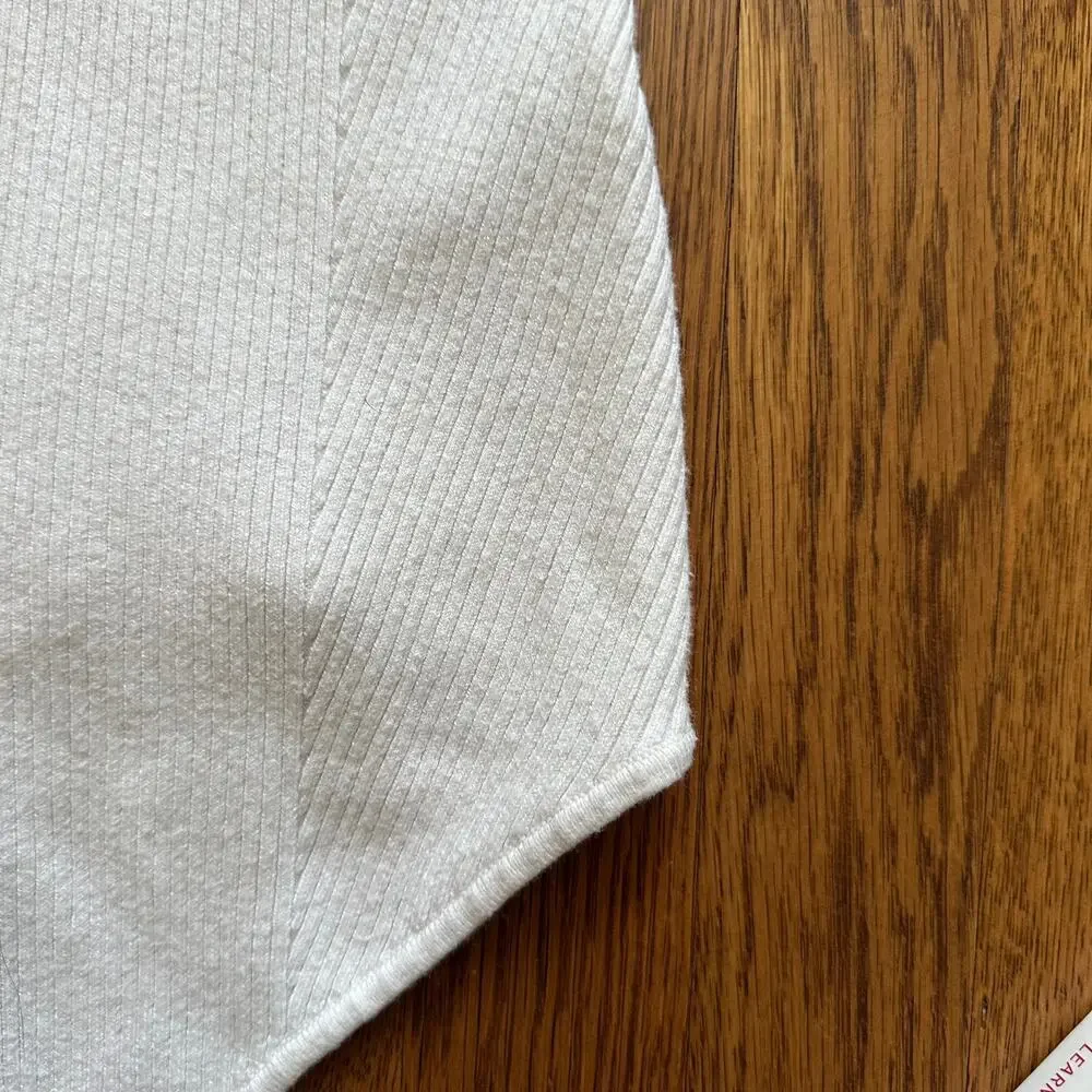 Abercrombie & Fitch White Knit Ribbed Sleeveless Bodysuit